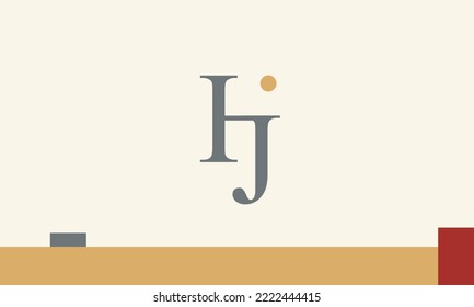 Letras alfabéticas Iniciales Logotipo Monograma HJ, JH, H y J