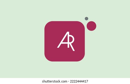 Alphabet letters Initial Monogram Logo AR, RA, A und R
