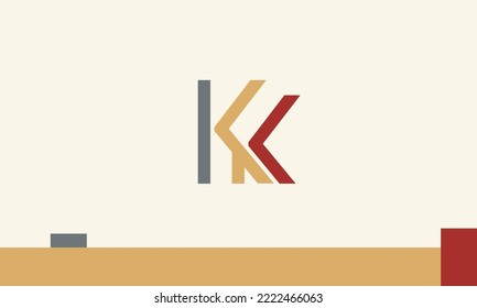 Letras alfabéticas Iniciales Monograma KK