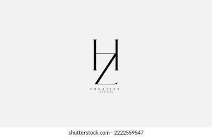 Alphabet letters Initials Monogram logo ZH HZ Z H