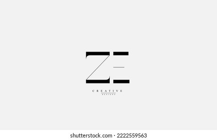 Alphabet letters Initials Monogram logo ZE EZ Z E