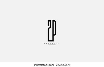 Letras alfabéticas Iniciales Monograma ZP PZ Z P