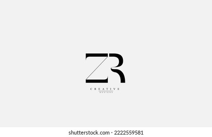 Alphabet letters Initial Monogram Logo ZR RZ R