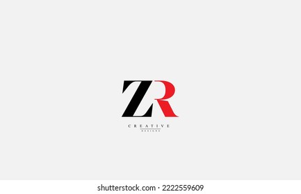 Letras alfabéticas Iniciales Monograma ZR RZ Z R