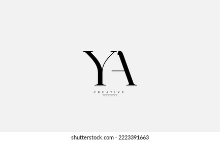 Alphabet letters Initial Monogram Logo YA AY A