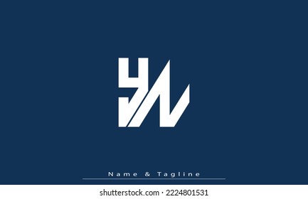 Alphabet letters Initials Monogram logo YN , NY