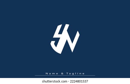 Alphabet letters Initials Monogram logo YN , NY