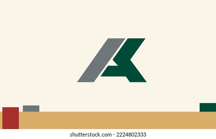 Letras alfabéticas Iniciales Logotipo Monograma AK, KA, A y K