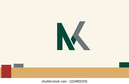Letras alfabéticas Iniciales Logotipo Monograma AK, KA, A y K