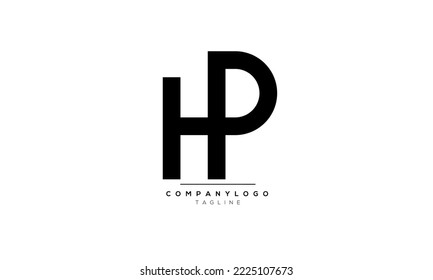 Letras alfabéticas Iniciales Monograma HP,HP INITIAL,letra HP