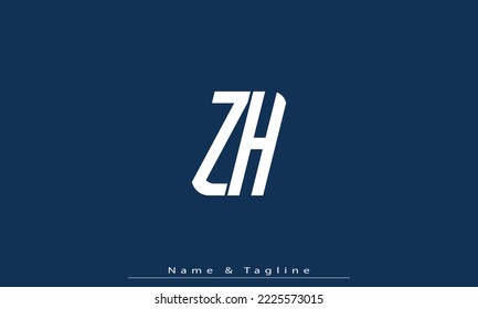 Letras alfabéticas Iniciales Monograma ZH , HZ