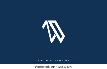 Letras alfabéticas Iniciales Monograma ZD , DZ