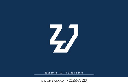 Letras alfabéticas Iniciales Monograma ZJ , JZ