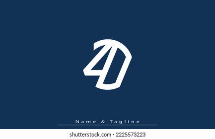 Alphabet letters Initial Monogram Logo ZD, DZ