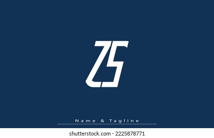 Letras alfabéticas Iniciales Monograma ZS , SZ