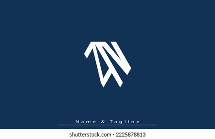 Letras alfabéticas Iniciales Monograma ZN , NZ