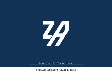 Alphabet letters Initial Monogram Logo ZR, RZ