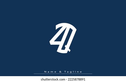 Alphabet letters Initials Monogram logo ZQ , QZ
