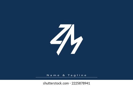 Alphabet letters Initials Monogram logo ZM , MZ