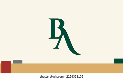 Alphabet letters Initials Monogram logo BA, AB, B and A