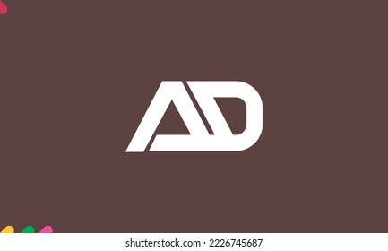Letras alfabéticas Iniciales logotipo de monograma AD, DA, A y D