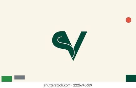 Alphabet letters Initials Monogram logo SV, VS, S and V