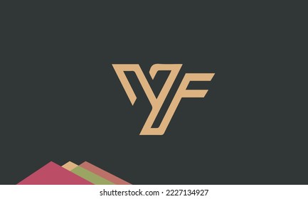 Alphabet letters Initials Monogram logo YF, FY, Y and F