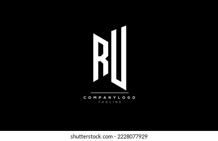 Letras alfabéticas Iniciales Logo Monograma RU, RU INITIAL, letra RU