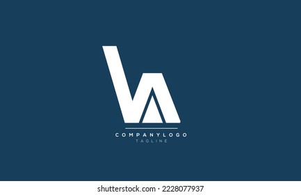 Letras alfabéticas Iniciales Logo del Monograma VA, VA INITIAL, letra VA