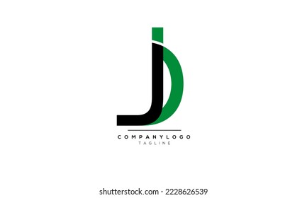 Letras alfabéticas Logo del Monograma JD,JD INITIAL,letra JD