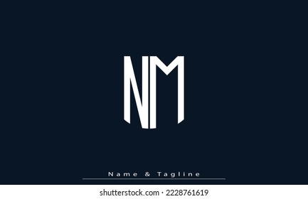 Alphabet letters Initials Monogram logo NM , MN