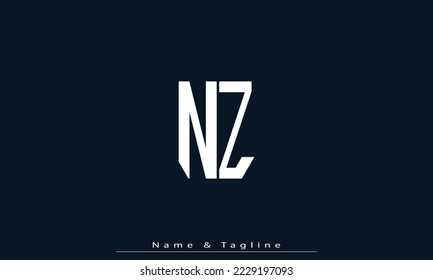 Alphabet letters Initials Monogram logo NZ , ZN