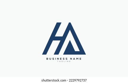 Alphabet letters Initials Monogram logo HA, H, and A