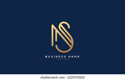 Alphabet letters Initials Monogram logo NS, N, and S