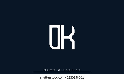 Alphabet letters Initials Monogram logo OK , KO