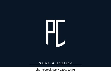Alphabet letters Initial Monogram Logo PC, CP