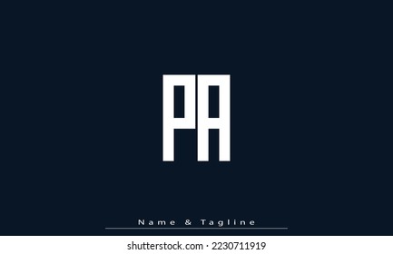Alphabet letters Initials Monogram logo PA , AP