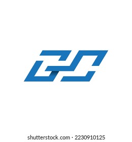 Alphabet letters Initials monogram logo GC, blue GC letter with white background 