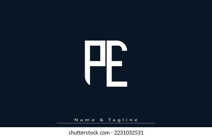 Letras alfabéticas Iniciales Monograma PE , EP