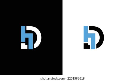 Alphabet letters Initials Monogram logo HD, DH, H and D