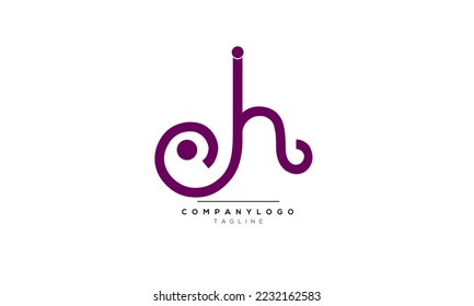 Alphabet letters Initial Monogram Logo EH, EH INITIAL, EH Letter