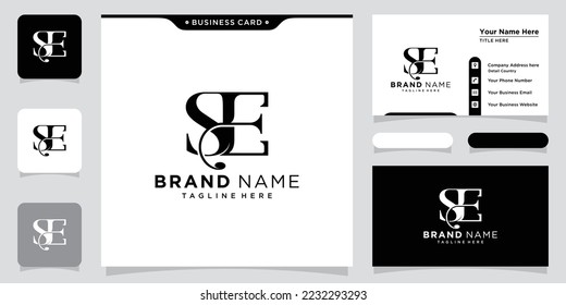 Alphabet letters Initials Monogram logo SE or ES with business card design