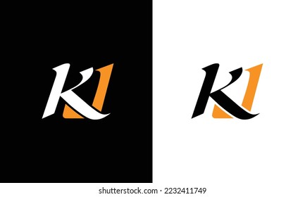 Letras alfabéticas Logo del Monograma KJ, KJ INITIAL, letra de KJ