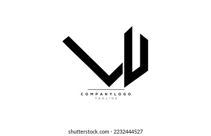 Alphabet letters Initials Monogram logo VU,VU  INITIAL,VU  letter