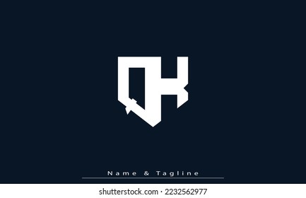 Alphabet letters Initials Monogram logo QK , KQ