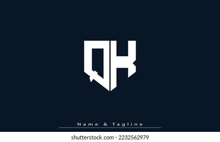 Alphabet letters Initials Monogram logo QK , KQ