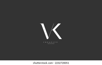 Alphabet letters Initials Monogram logo VK KV V K