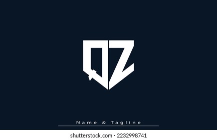 Alphabet letters Initial Monogram Logo QZ, ZQ