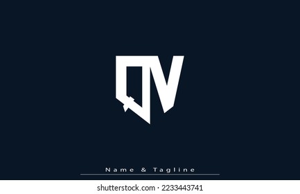 Letras alfabéticas Iniciales Monograma QV , VQ