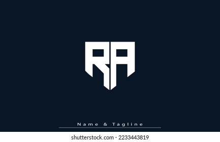 Alphabet letters Initials Monogram logo RA , AR